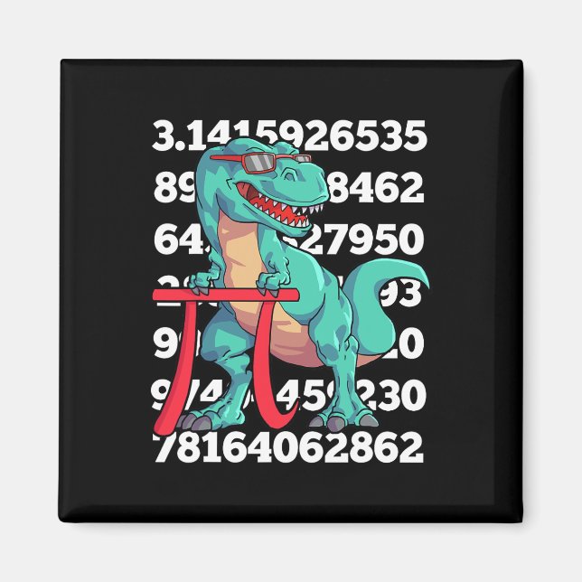 Dinosaur Pi Day T Rex Funny Math 3.14 Teacher Stud Magnet (Framsidan)