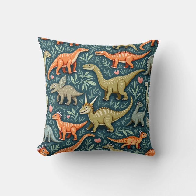 Dinosaur Pillow Cushion Kudde (Framsida)
