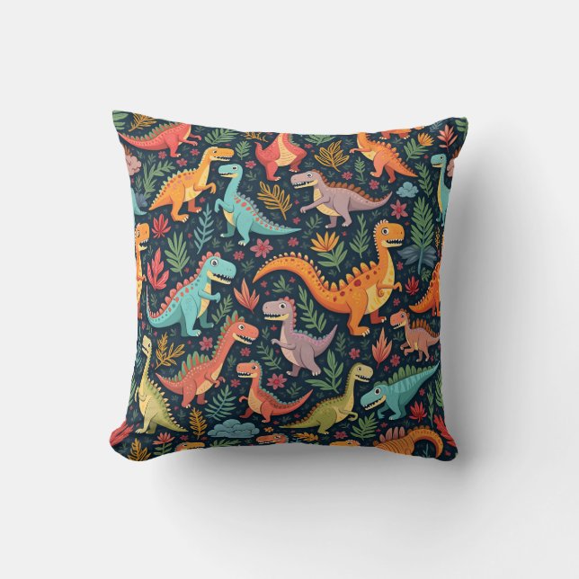 Dinosaur Pillow Cushion Kudde (Framsida)