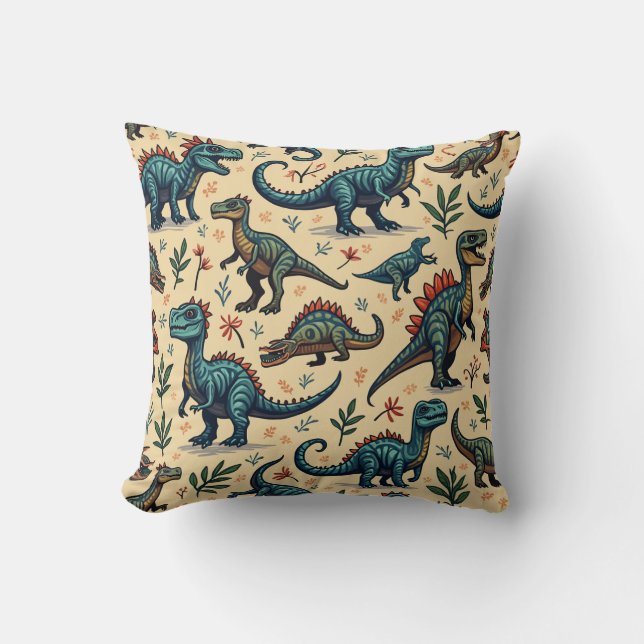 Dinosaur Pillow Cushion Kudde (Framsida)