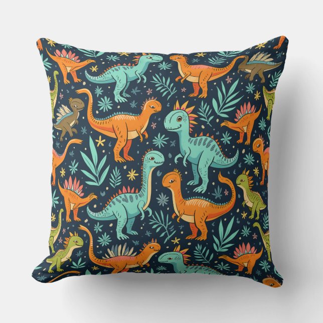Dinosaur Pillow Cushion Kudde (Framsida)