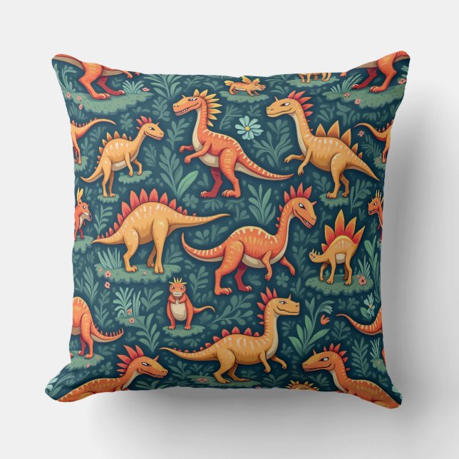 Dinosaur Pillow Cushion Kudde (Framsida)