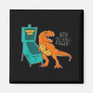 Dinosaur Pinball Wizard Arcade Maskin Player Pict Magnet