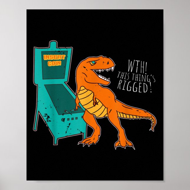 Dinosaur Pinball Wizard Arcade Maskin Player Pict Poster (Framsidan)
