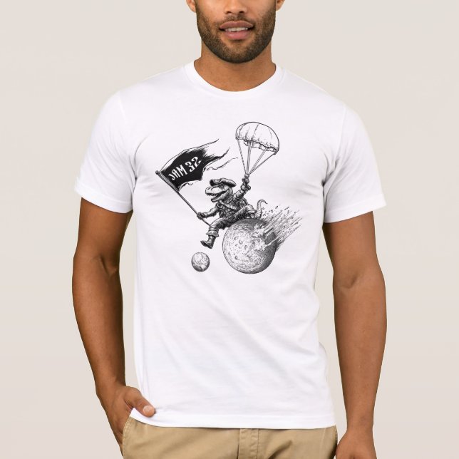 Dinosaur Pirater Meteor Bingo T Shirt (Framsida)