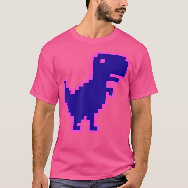 Dinosaur Pixel Pixelated Dino T-Rex T Shirt (Framsida)