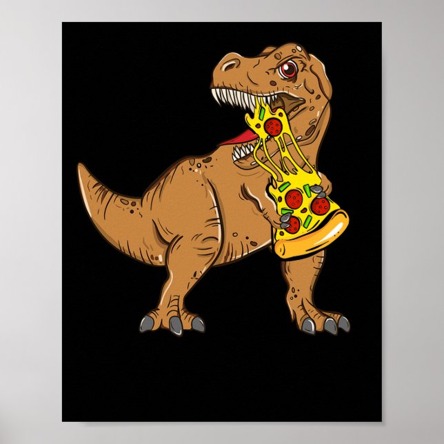 Dinosaur Pizza Slice Älskare Poster (Framsidan)