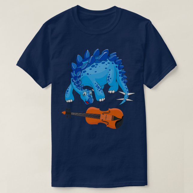Dinosaur Plut Violin Funny Bra Dinosaur Violin T Shirt (Design framsida)