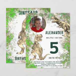Dinosaur Pojkars Födelsedagsfest Foto