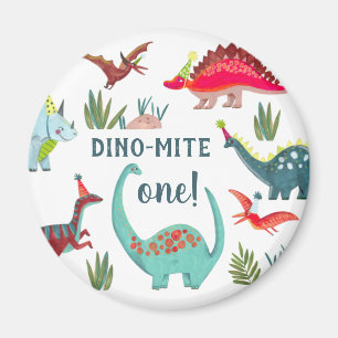 Dinosaur-pojken första födelsedagsfesten magnet