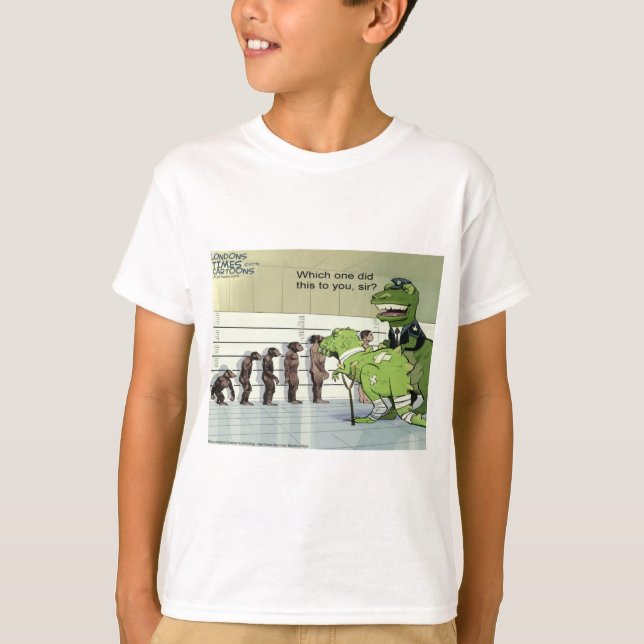 Dinosaur Police Lineup Boys Funny T Shirt (Framsida)