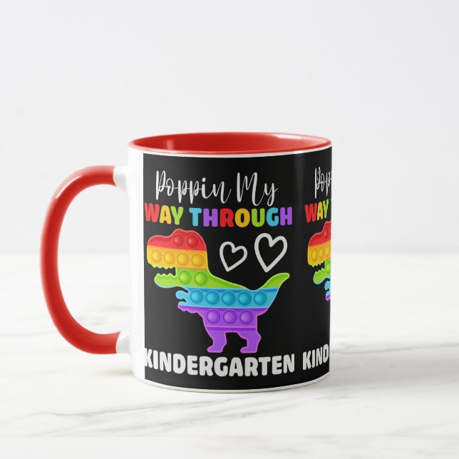 Dinosaur Poppin My Way Through Kindergarten Mugg (Vänster)