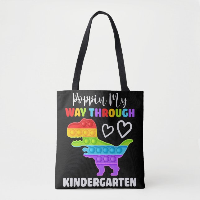 Dinosaur Poppin på mitt sätt genom Kindergarten Tygkasse (Framsida)