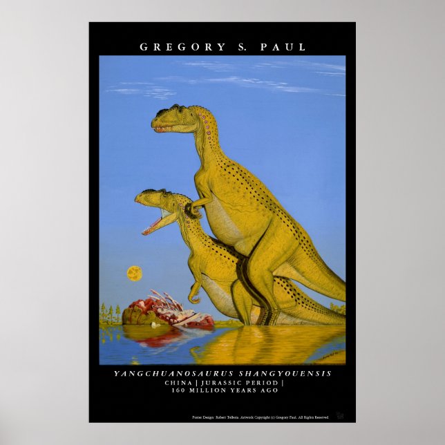 Dinosaur Poster Yangchuanosaurus Greg Paul Paul (Framsidan)