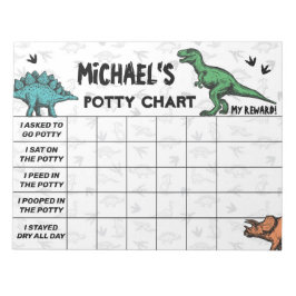Dinosaur Potty Chart Personlig Namn & Task Anteckningsblock