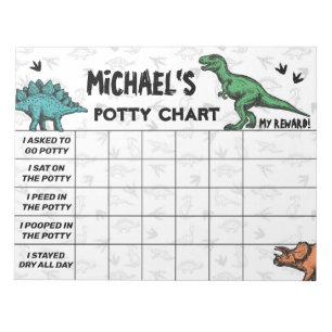 Dinosaur Potty Chart Personlig Namn & Task Anteckningsblock