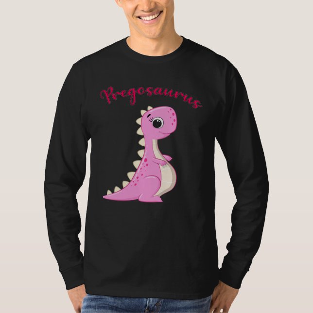 Dinosaur Pregnant Pregnancy Baby Bump Dino Pregosa T Shirt (Framsida)