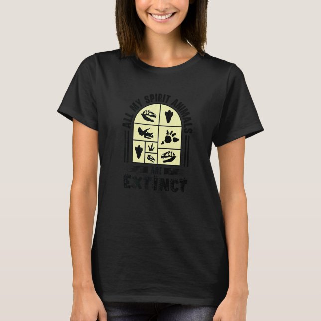 Dinosaur Prehir Bones Hunter Paleontolog H T Shirt (Framsida)
