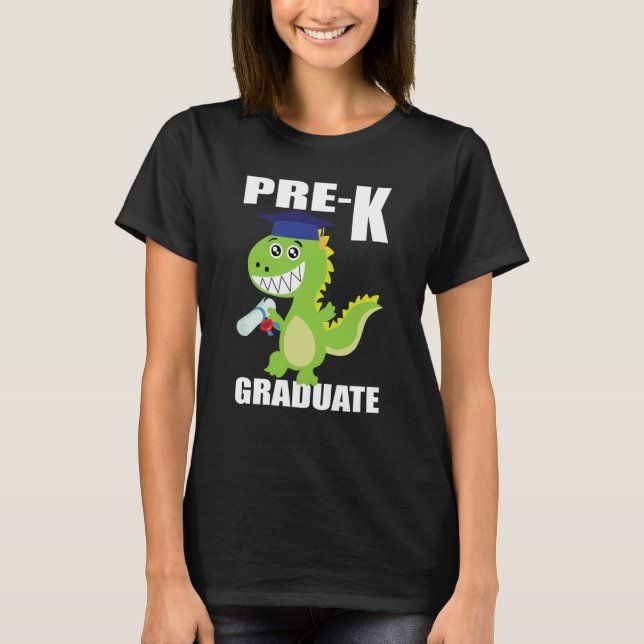 Dinosaur Preschool Graduation cap preschool gradua T Shirt (Framsida)