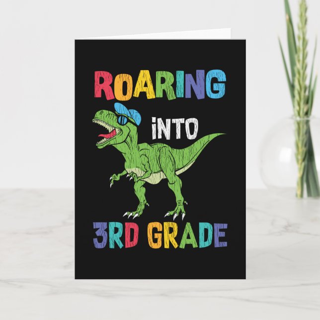 Dinosaur present till 3:e klass tillbaka till skol kort (Framsida)
