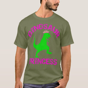 Dinosaur Princess - Girls Tiara Dino T-Rex T Shirt