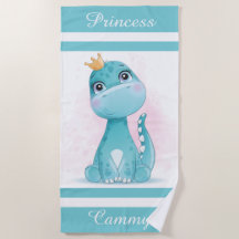 Dinosaur Prinsessan Beach Towel
