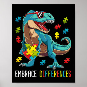 Dinosaur Pusselbit Autism Medvetenhet För Pojkar K Poster