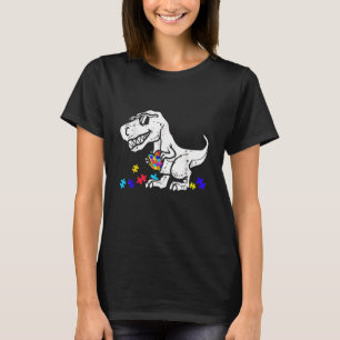 Dinosaur Puzzle Biet Heart Awareness Boys T Shirt