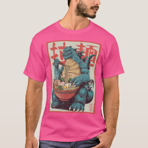 Dinosaur Ramen Japansk Art Graphic Tee Kawaii Mon