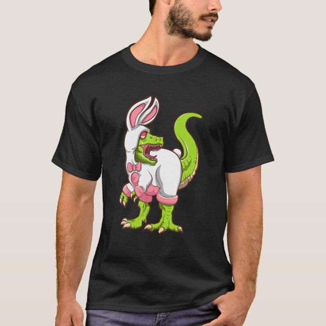 Dinosaur Raptor Bunny | Påsk T Shirt (Framsida)