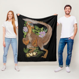 Dinosaur Raptor Jungle Art Fleecefilt