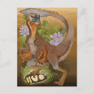 Dinosaur Raptor Jungle Art Vykort