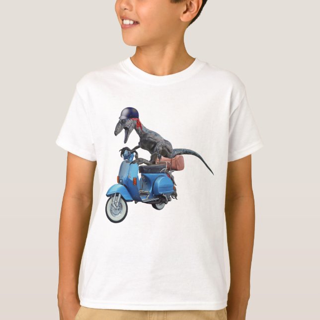 Dinosaur Raptor på en skottfot T- Shirt T (Framsida)