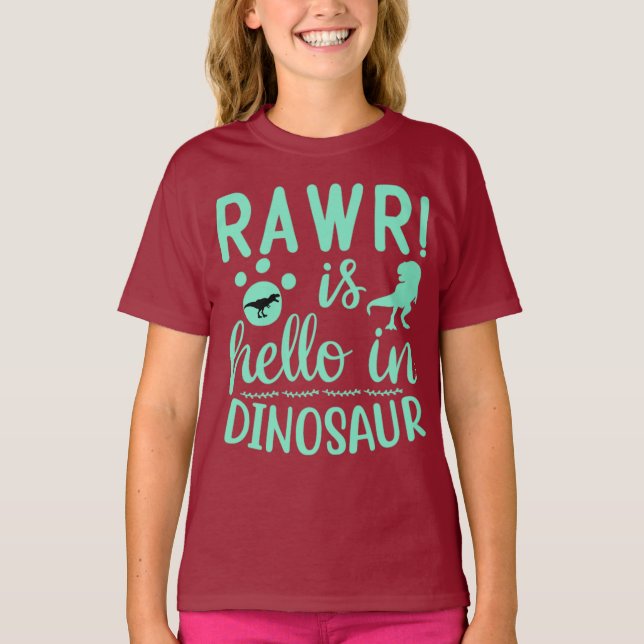 Dinosaur Rawr är Hej T-Shirt (Framsida)