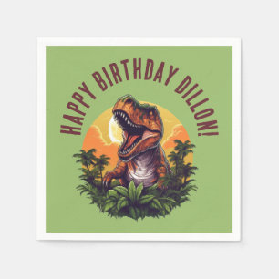 Dinosaur Rawr Birthday Papper Pappersservett