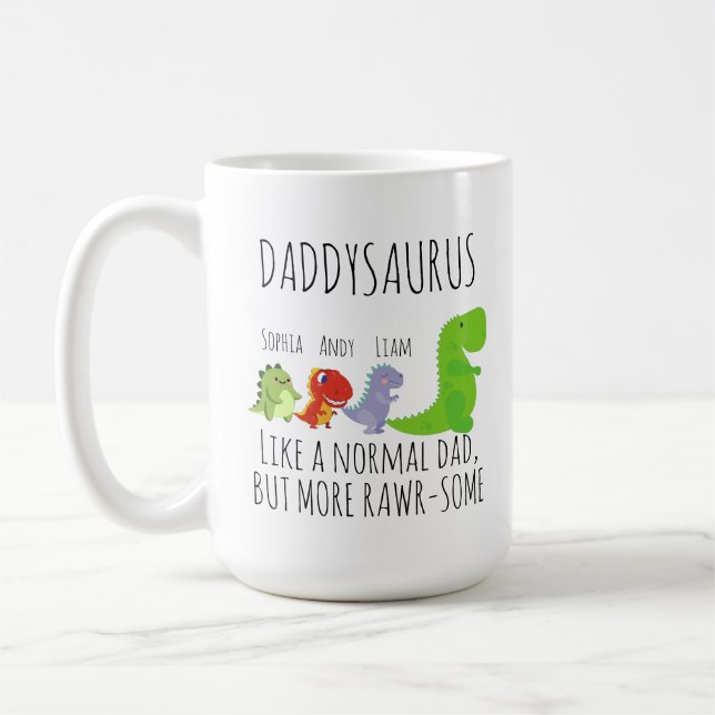 Dinosaur rawr-some Daddysaurus Kaffemugg (Vänster)