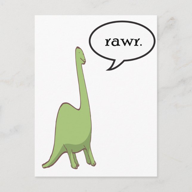 Dinosaur rawr! vykort (Framsida)