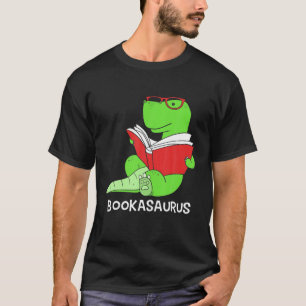 Dinosaur Reading Bok Bookasaurus Bookworm T Shirt