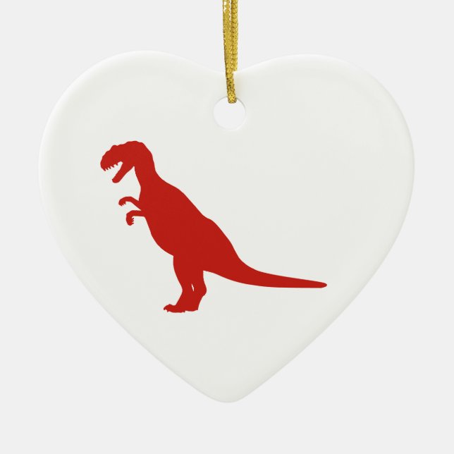 Dinosaur Red Julgransprydnad Keramik (Framsidan)