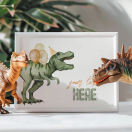 Dinosaur-redigerbart teckenkort inbjudningar