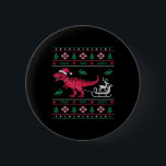 Dinosaur Reindeer Sleigh Ugly Christmas  Knapp<br><div class="desc">Dinosaur Reindeer Sleigh Ugly Christmas</div>