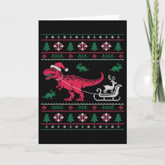 Dinosaur Renskjul Ful Jul  Kort (Framsida)