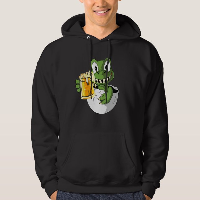 Dinosaur Rex Beer Hoodie (Framsida)