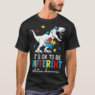 Dinosaur Rex Different Autism Awareness Month Puzz T Shirt