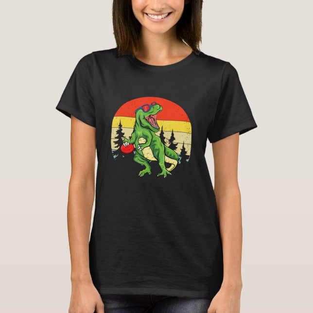 Dinosaur Rex  Discgolfvagn Frisbee Barn T Shirt (Framsida)