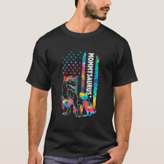 Dinosaur Rex Mamma Saurus Tie Dye USA flagga Match T Shirt