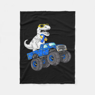 Dinosaur Riding Lastbil World Down Syndrome Day Bo Fleecefilt