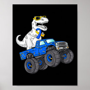 Dinosaur Riding Lastbil World Down Syndrome Day Bo Poster