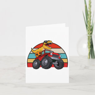 Dinosaur Riding Monster Lastbil Lazy Halloween Cos Kort
