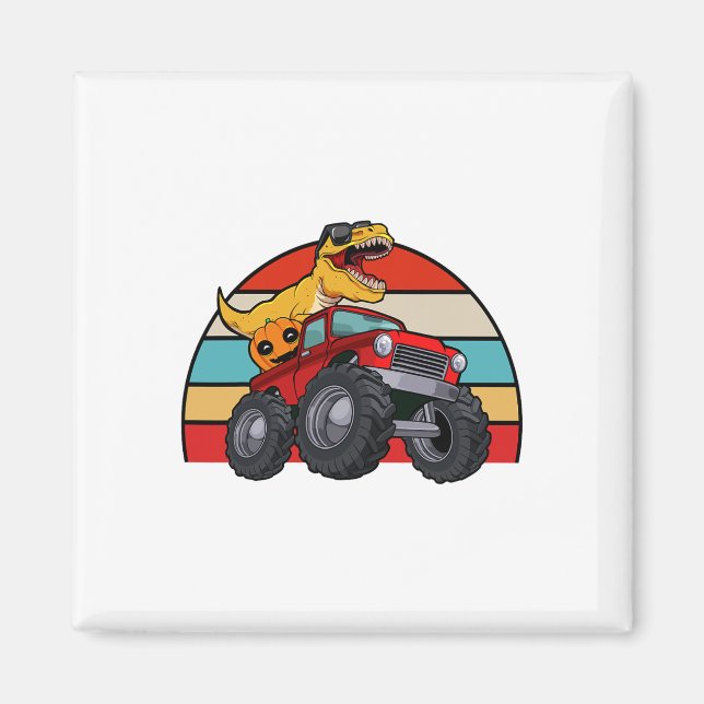 Dinosaur Riding Monster Lastbil Lazy Halloween Cos Magnet (Framsidan)